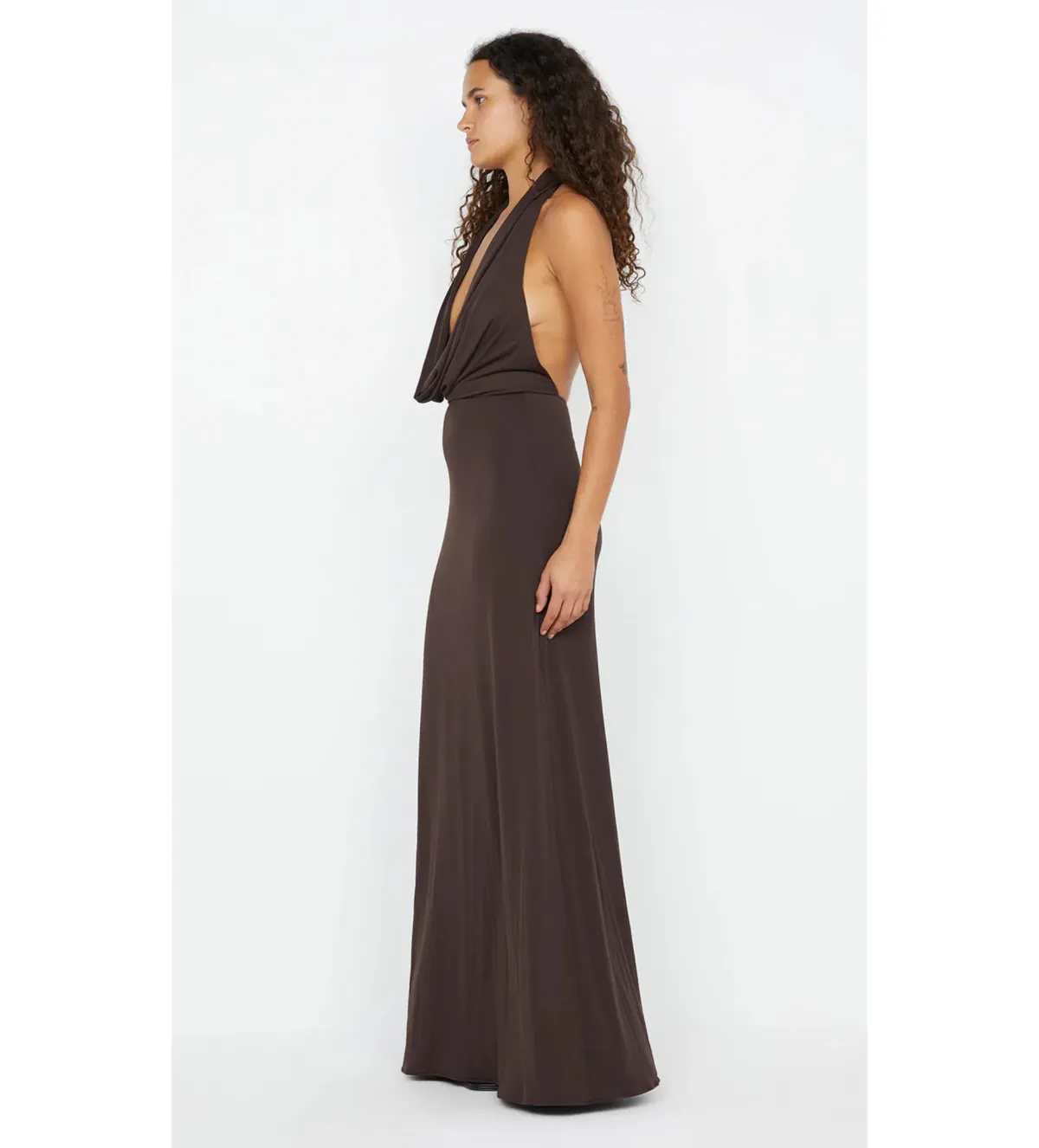 Bec & Bridge Nessie Neck Maxi Dress Dark Chocolate Size 6 - Image 2