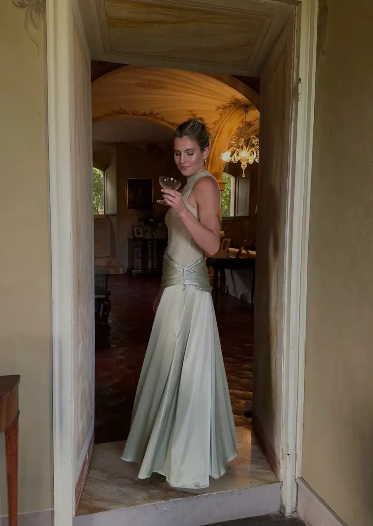 Sonya Moda Dalia Gown Pistachio Size 8 - Image 4