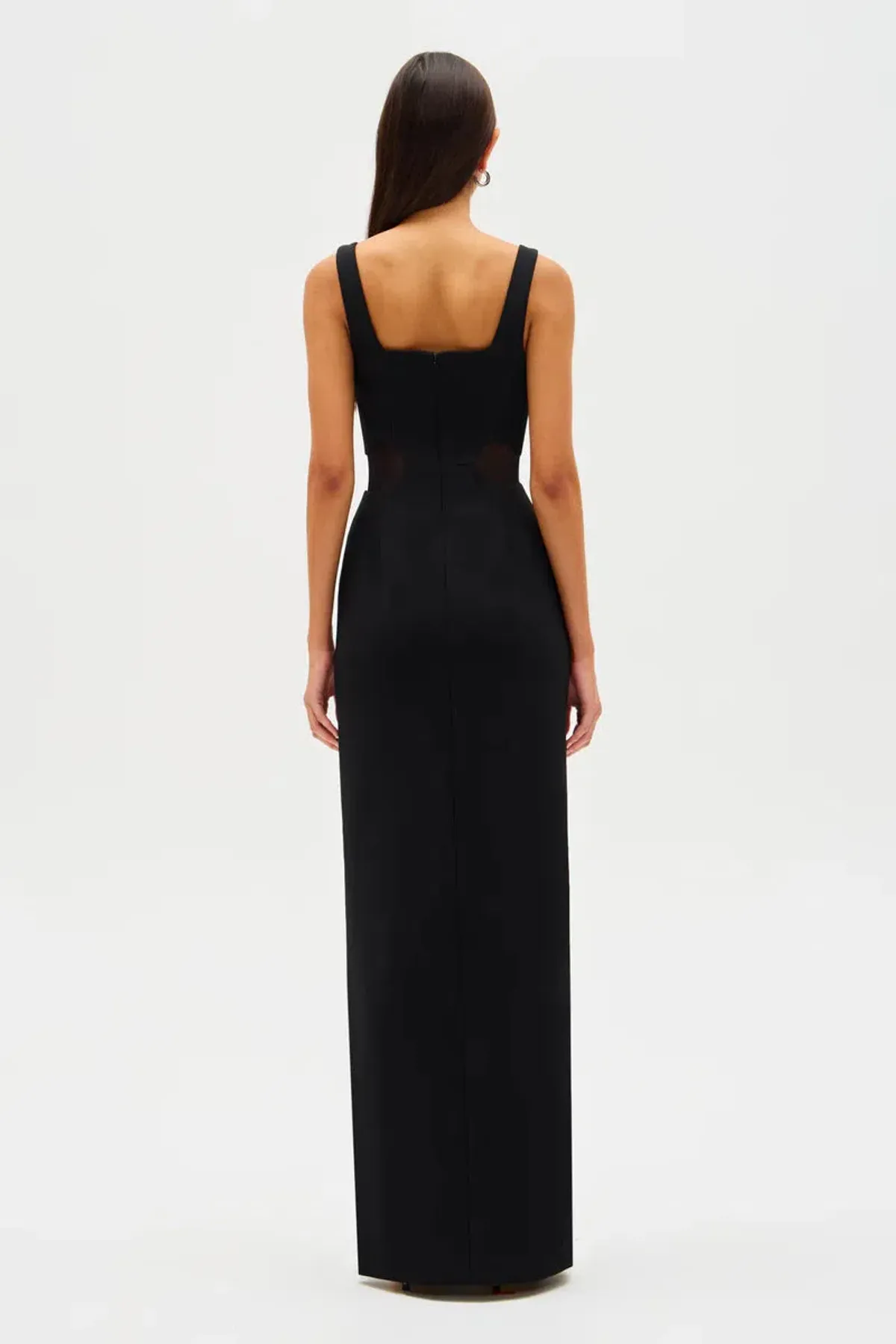 MISHA Damita Bonded Crepe Maxi Dress Black Size 10/M - Image 4