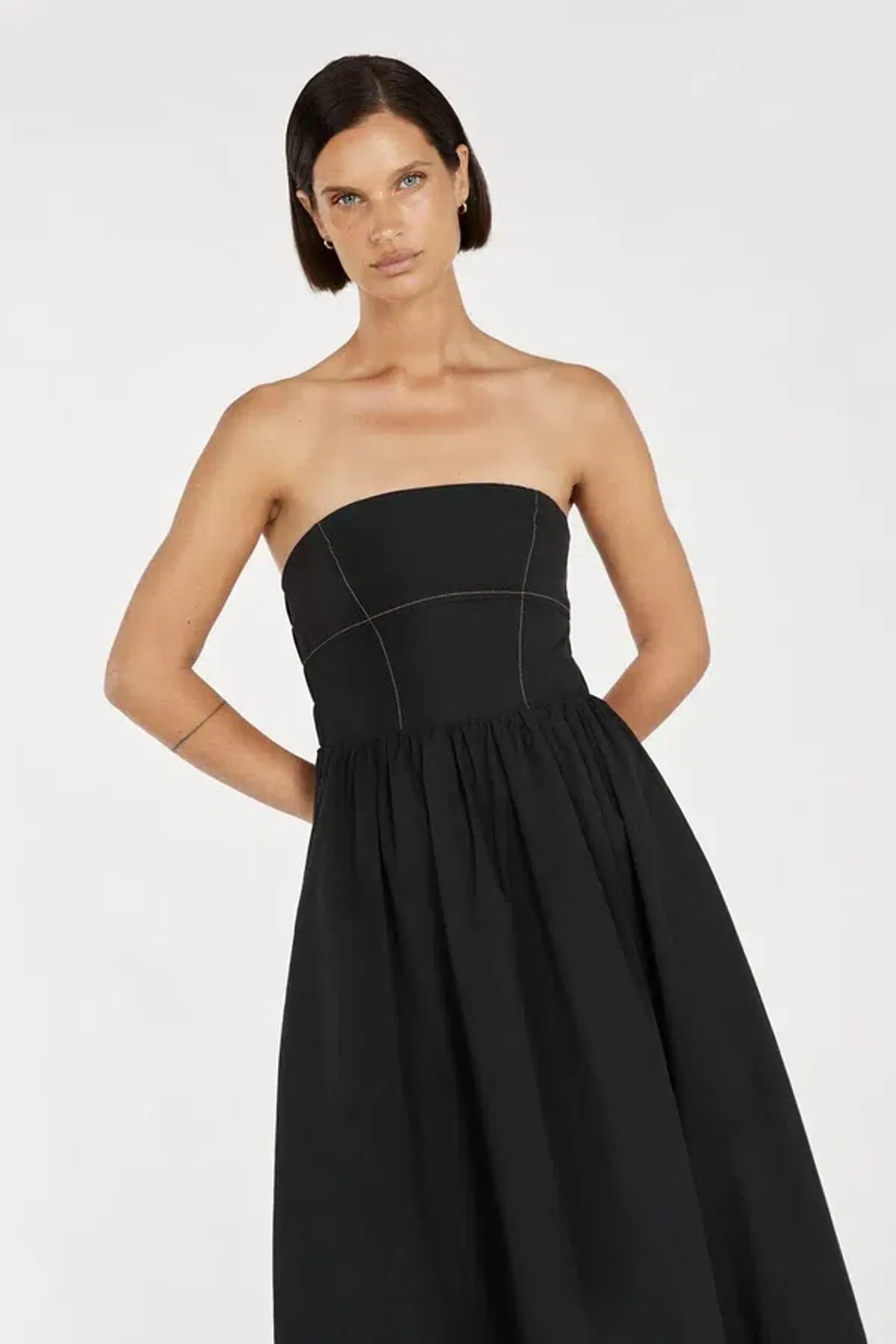 Dissh Ellidy Strapless Black Midi Dress Size 10 - Image 2