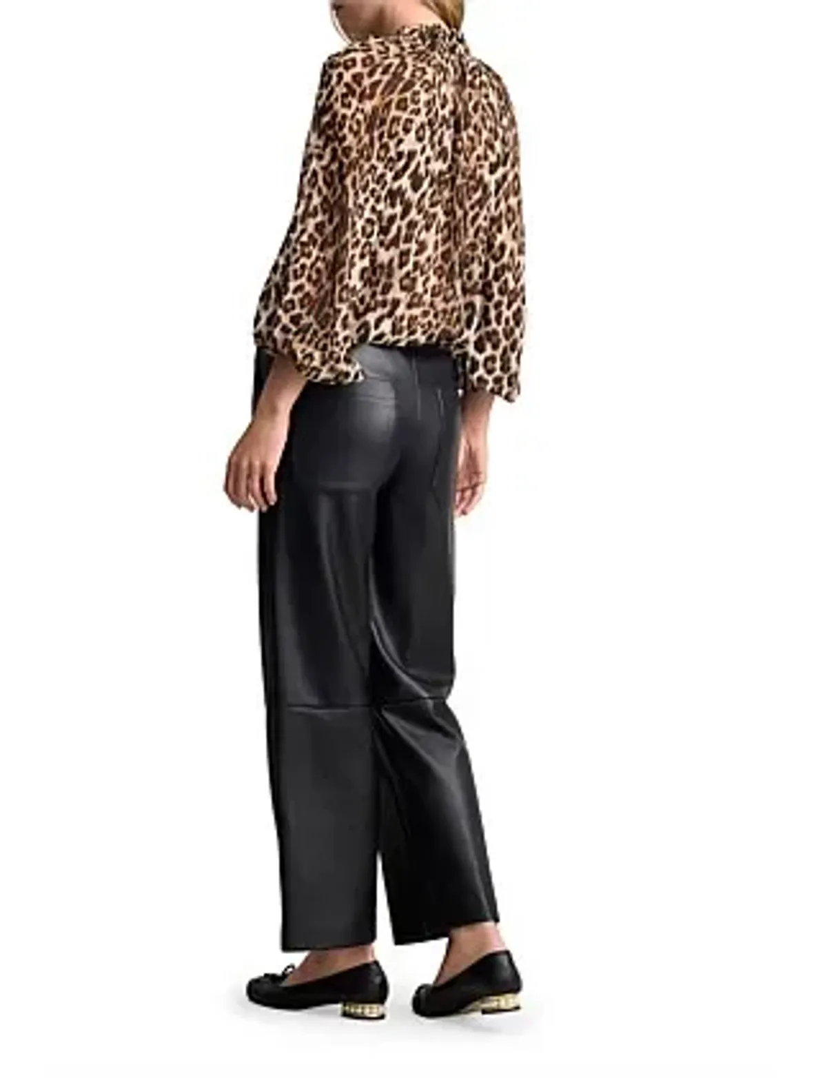 Blue Illusion Faux Leather Cropped Pants in Black Size 8/XS - Image 9
