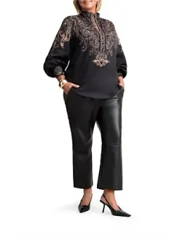 Blue Illusion Faux Leather Cropped Pants in Black Size 8/XS for rent on The Volte - image 10