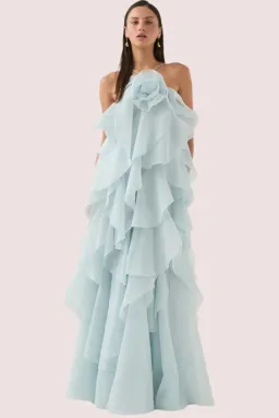 Aje Pandorea Blue Maxi Dress Size 8 for rent on The Volte - image 1