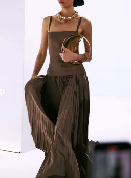 Acler Leasgill Midi Dress Brown Size 10 for rent on The Volte - image 5
