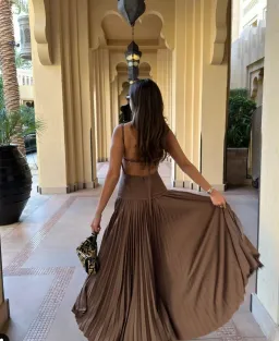 Acler Leasgill Midi Dress Brown Size 10 for rent on The Volte - image 6