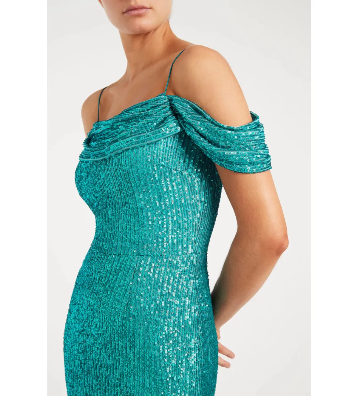 Rebecca Valance Missing Hours Sequence Gown in Green Size 6 - Image 4
