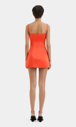 Sir Poppy Contoured Mini Dress Tangerine Size 4 / Aus 14 for rent on The Volte - image 3