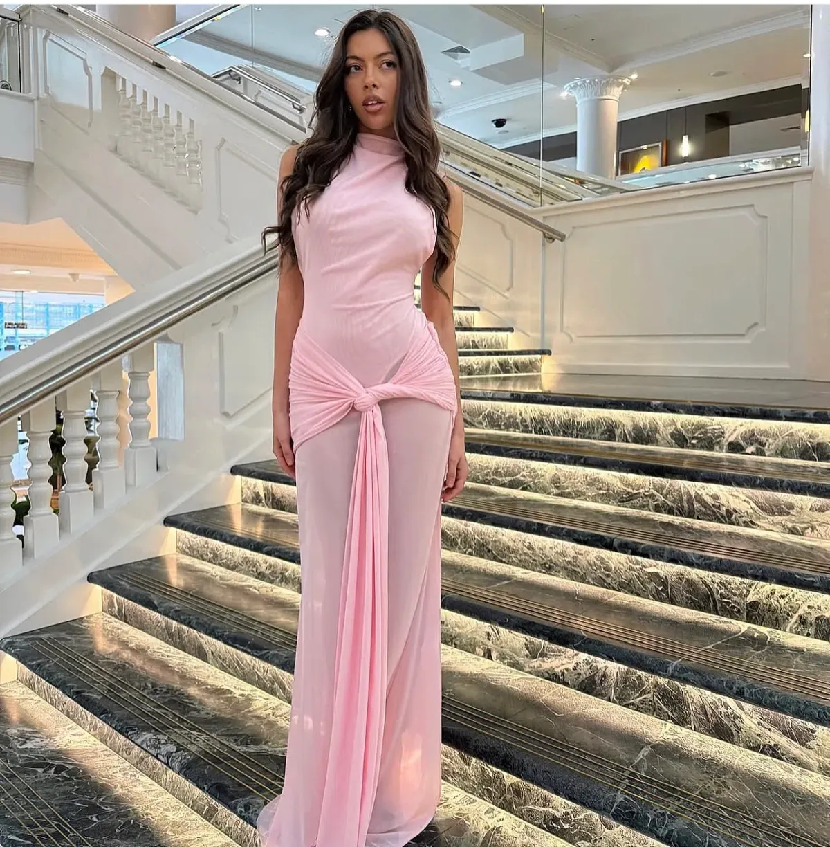 Effie Kats Roza Maxi Dress Petal Pink Size 6 - Image 3