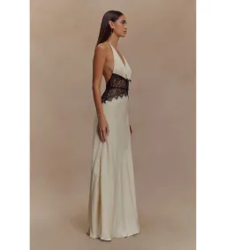 Meshki Dinah Lace and Satin Maxi Dress in Black/Ivory Size S/AU 8 for rent on The Volte - image 2
