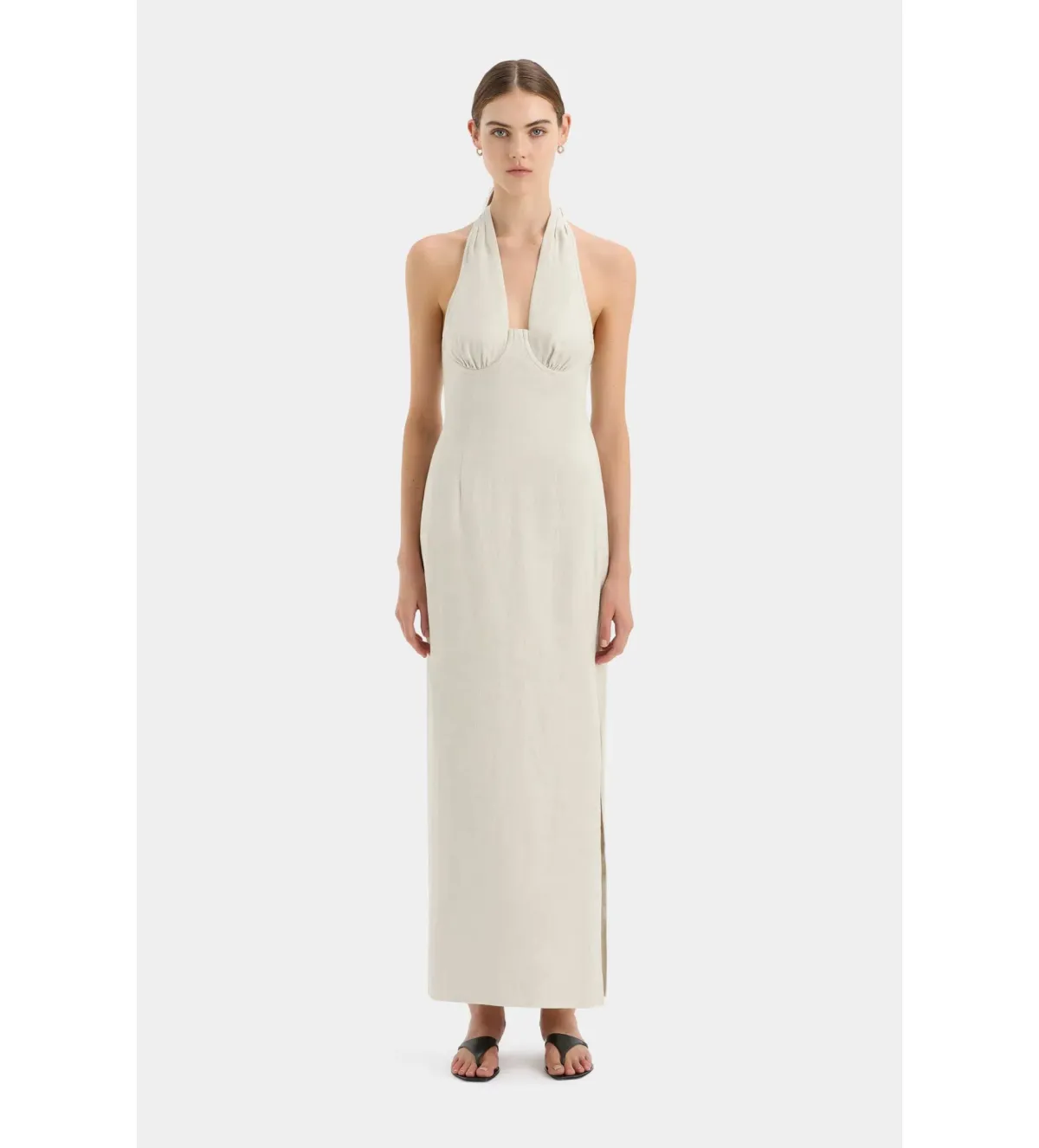 Sir the Label Affogato Halter Maxi Dress in Ecu Size 14 - Image 1