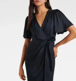 Forever New Carolina Satin Midi Dress in Navy Size 12 for rent on The Volte - image 2