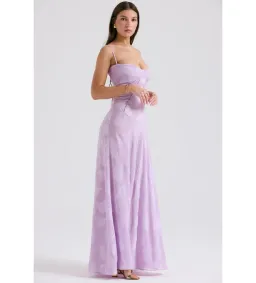 House of CB Seren Lace Back Maxi Dress Orchid Floral Size 8 for rent on The Volte - image 2