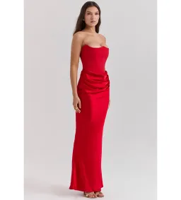 House of CB Persephone Strapless Corset Maxi Dress (Fuller Cup) in Scarlet Size L / AU 12 for rent on The Volte - image 2