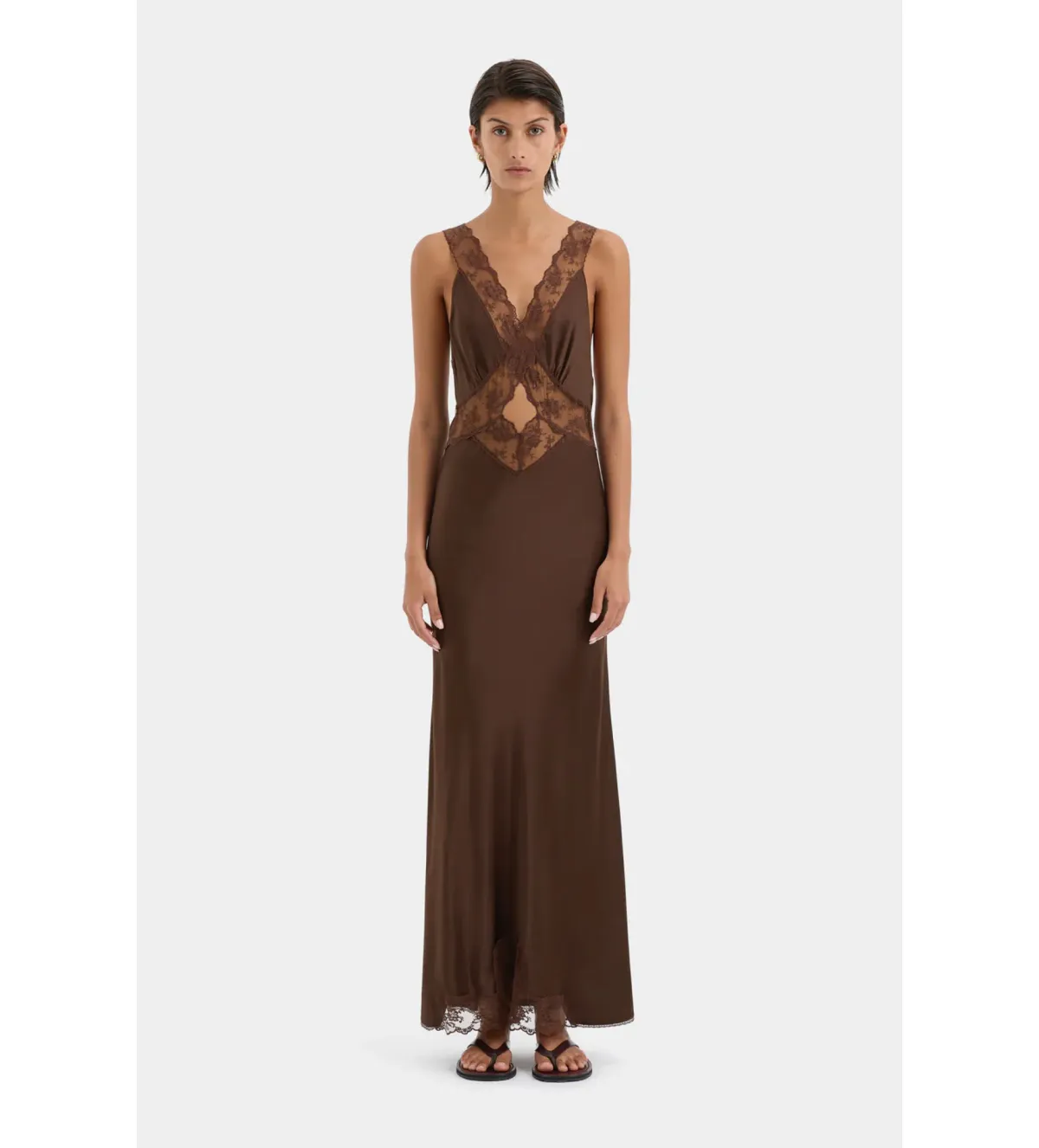 SIR Aries Cut Out Gown Chocolate Maxi Size AU 6 - Image 1