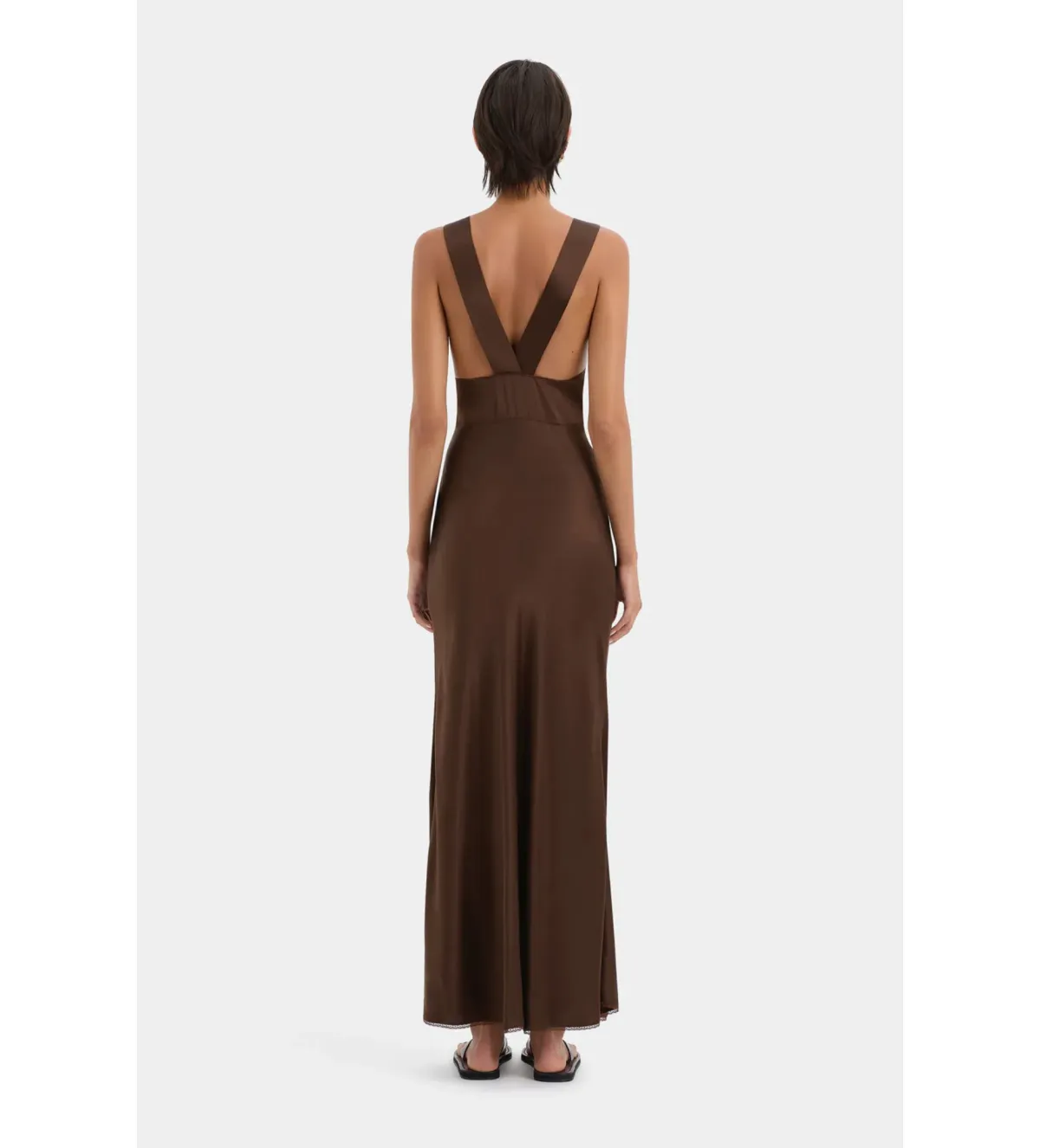 SIR Aries Cut Out Gown Chocolate Maxi Size AU 6 - Image 2
