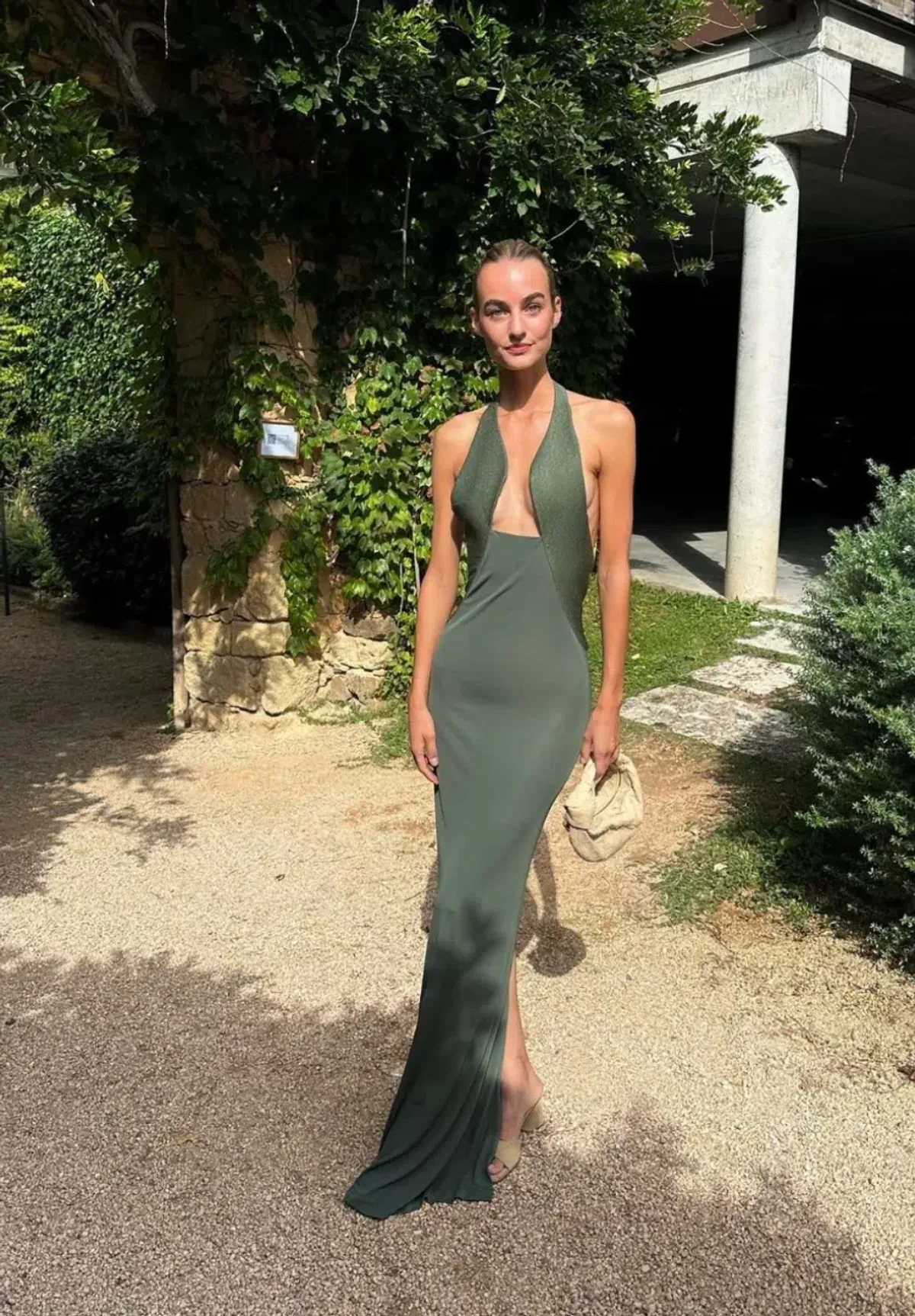 Christopher Esber Tailored Slope Halter Dress Green Size AU 8 - Image 1