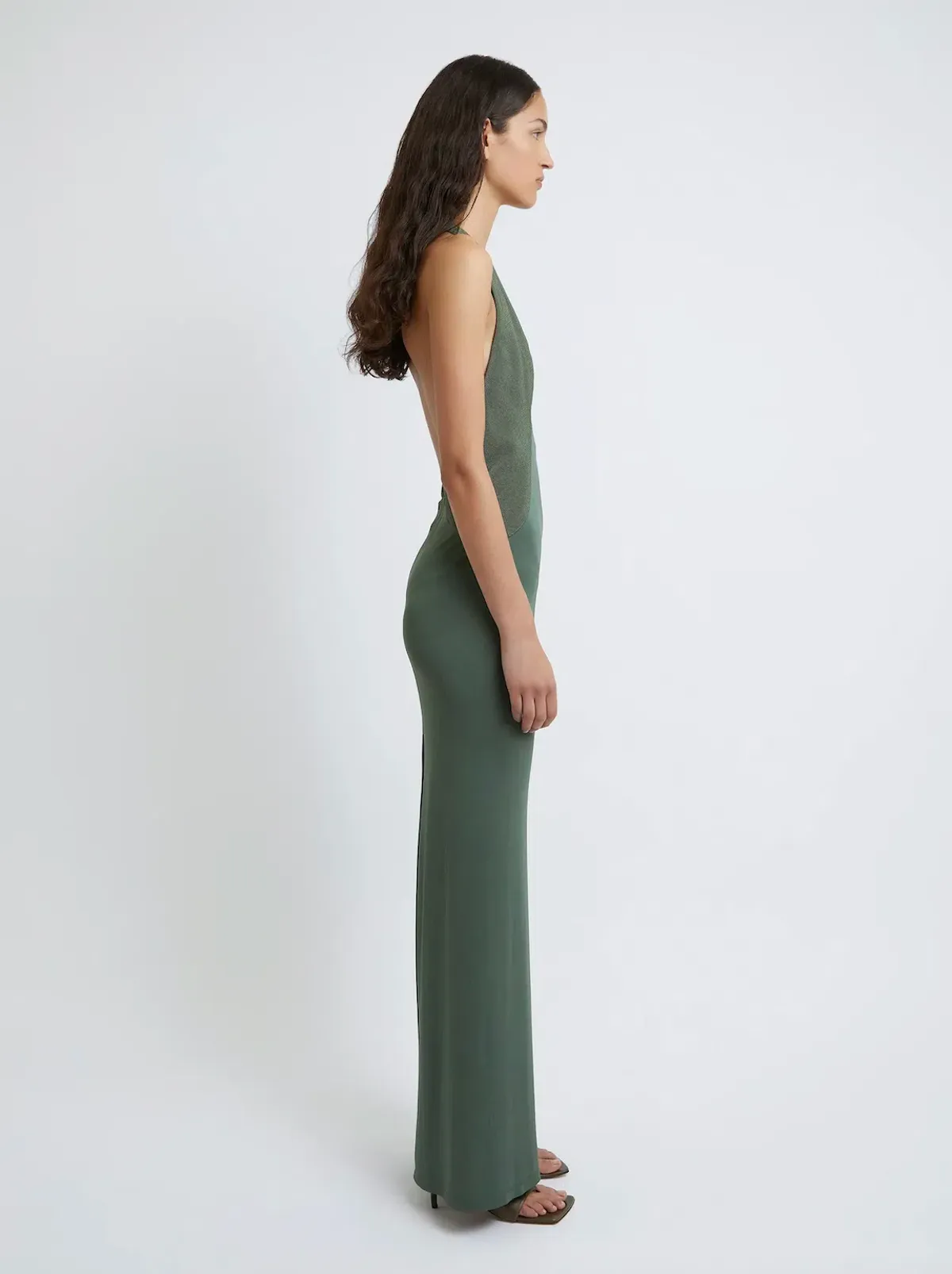 Christopher Esber Tailored Slope Halter Dress Green Size AU 8 - Image 2