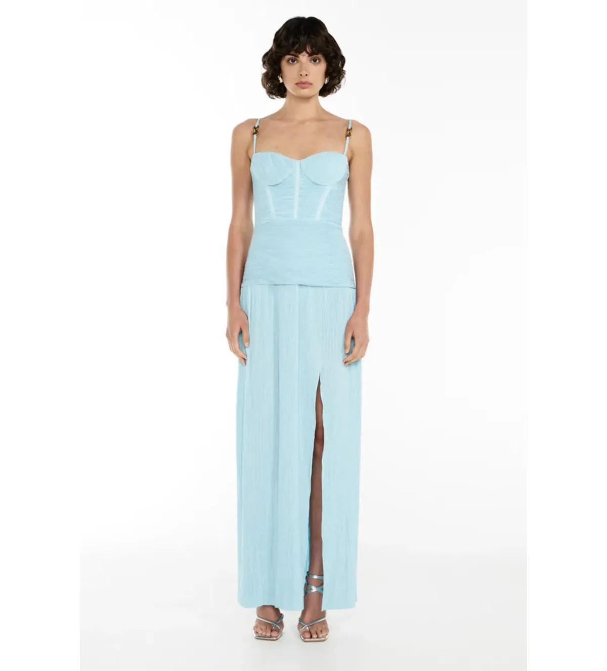 Manning Cartell Double Time Pleat Maxi Dress Acqua Spritz Size XS / AU 6 - Image 1