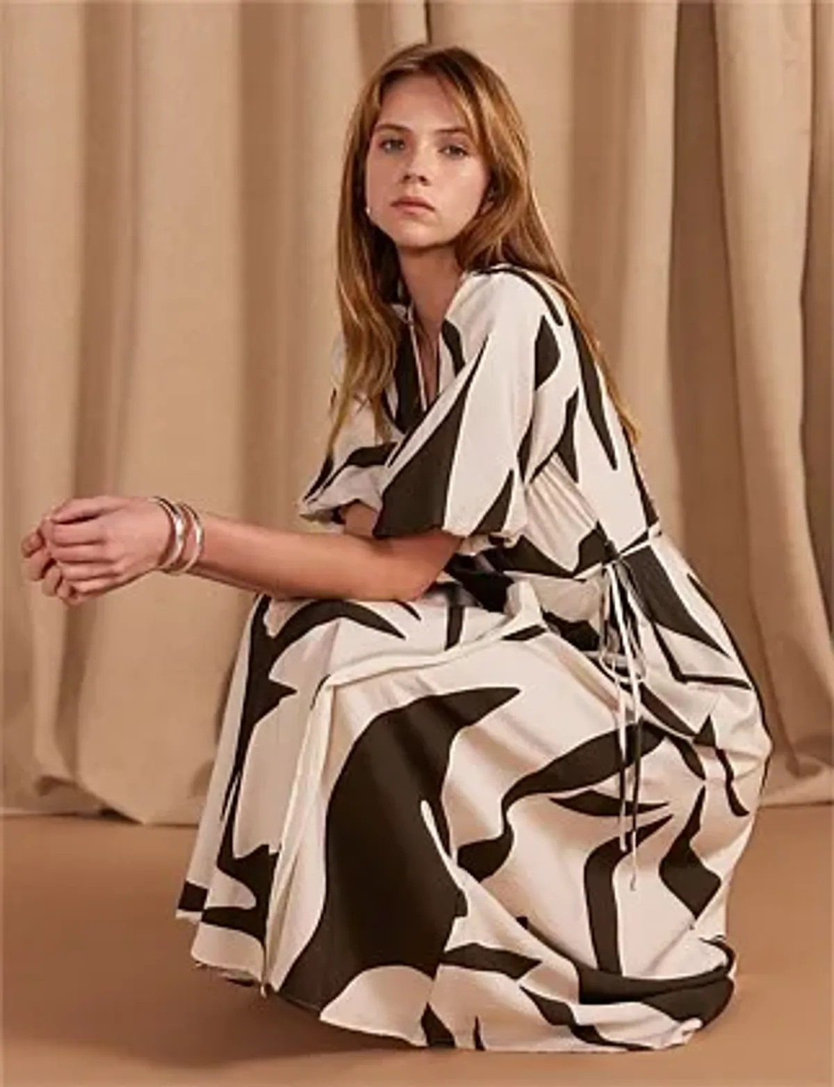 Staple The Label Acacia Wrap Midi Dress Print Size 8 - Image 5
