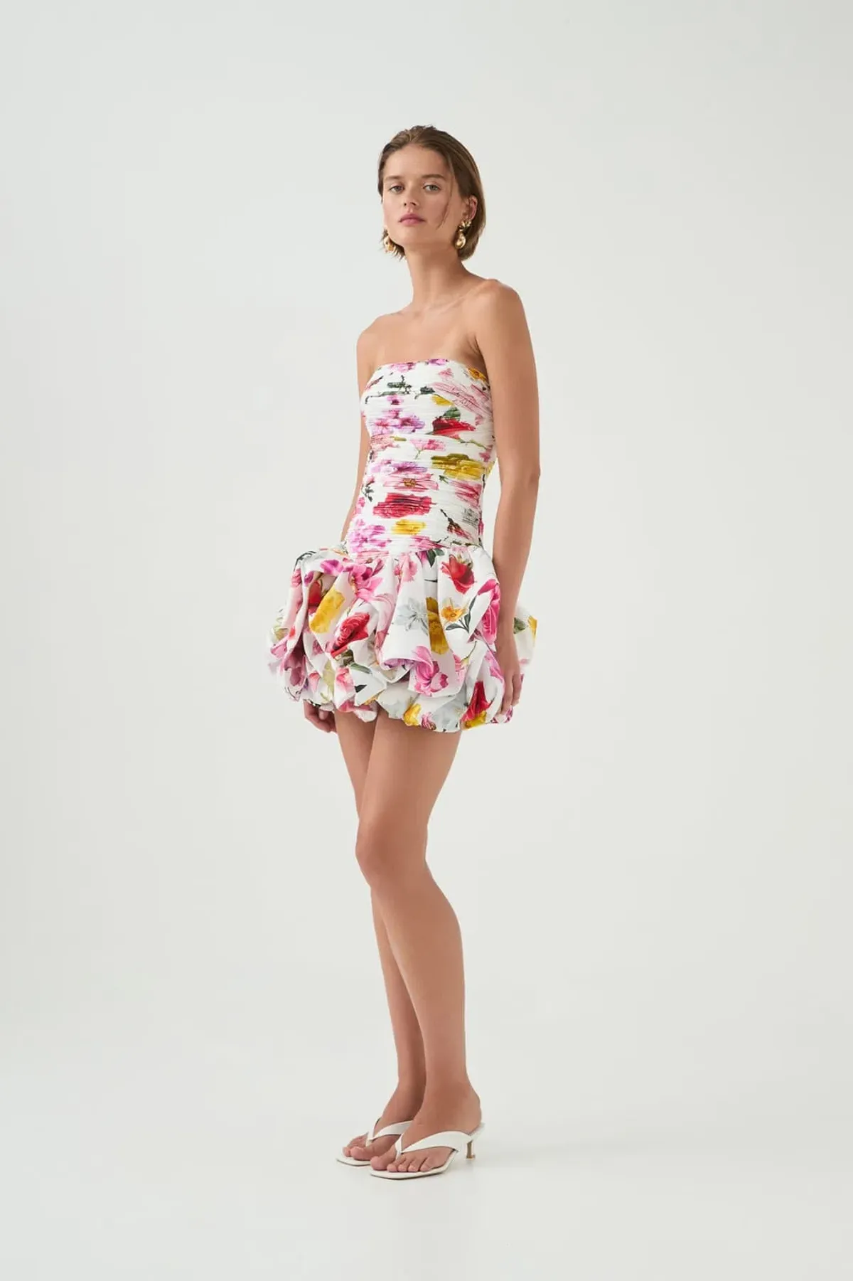Aje Violette Bubble Hem Mini Dress Collage Floral Size AU 8 - Image 2