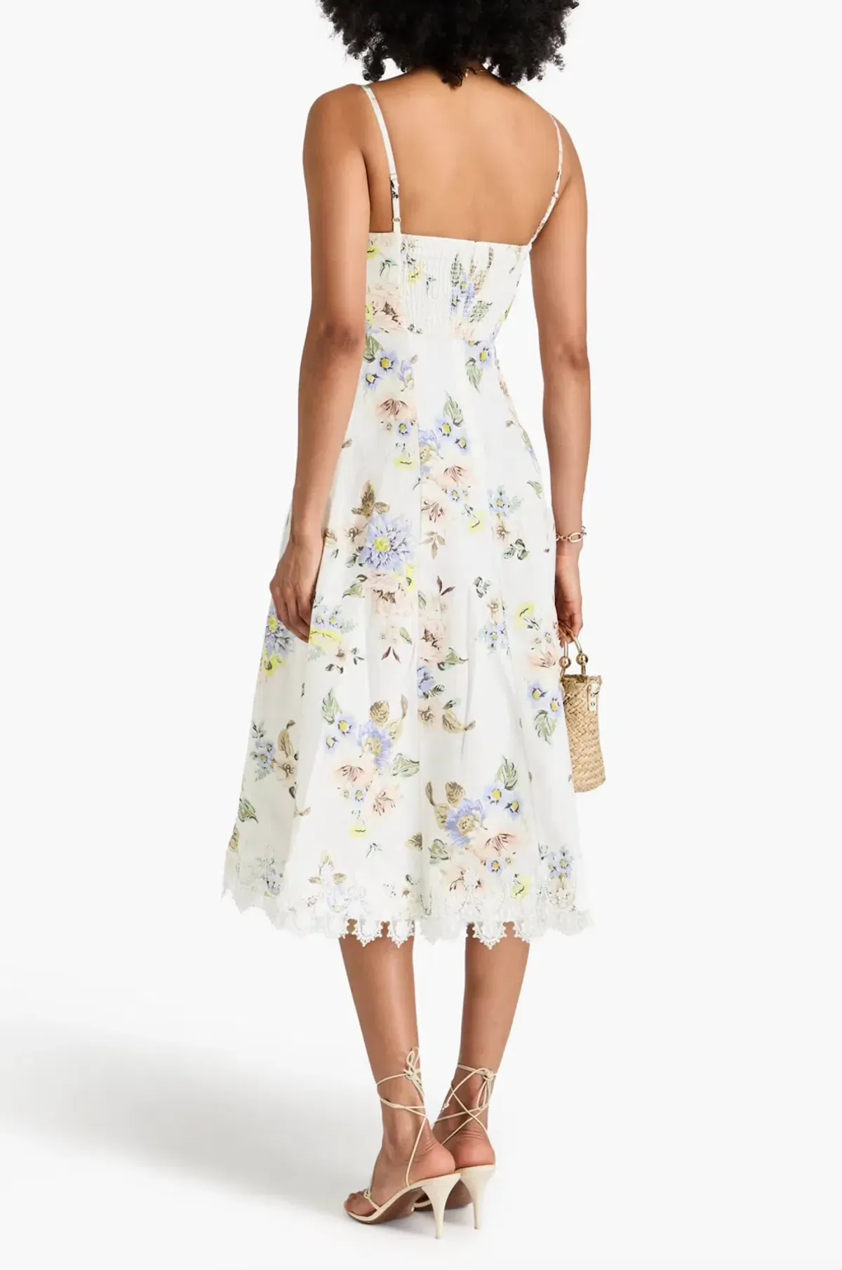 Zimmermann Lace Trim White Floral Midi Size 1 / AU 10 - Image 2