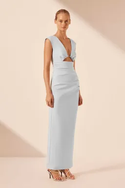 Shona Joy Lani Plunge Cut Out Maxi Dress in Sky Blue Size 12 for rent on The Volte - image 2