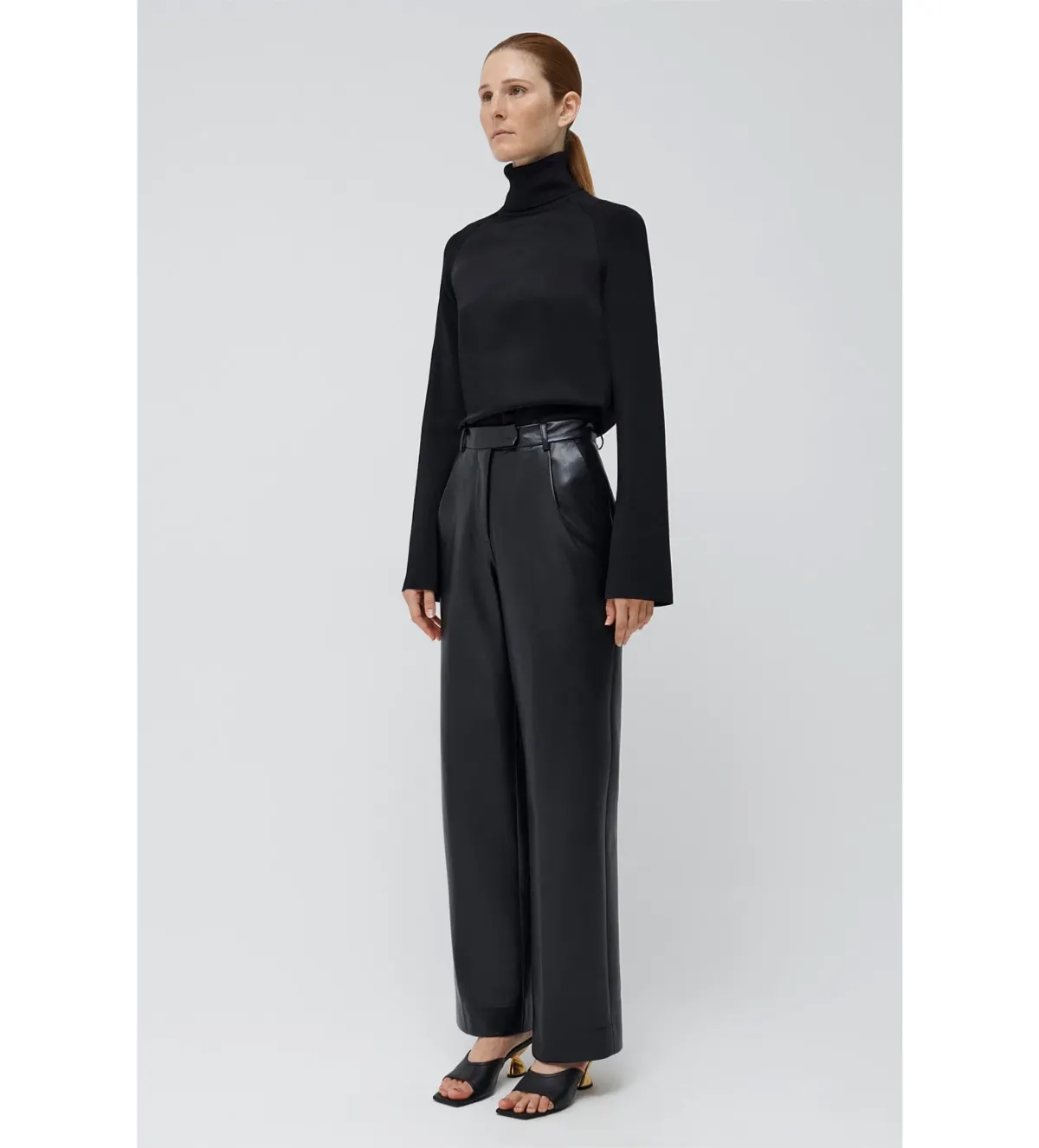 Simkhai Mateo Long Sleeve Turtleneck Top Black Size M/AU 12 - Image 2