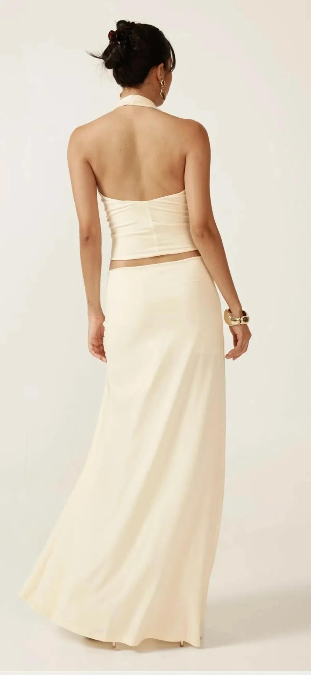 Ance Gria Nellie Set Ivory Maxi Dress Size 8 - Image 2