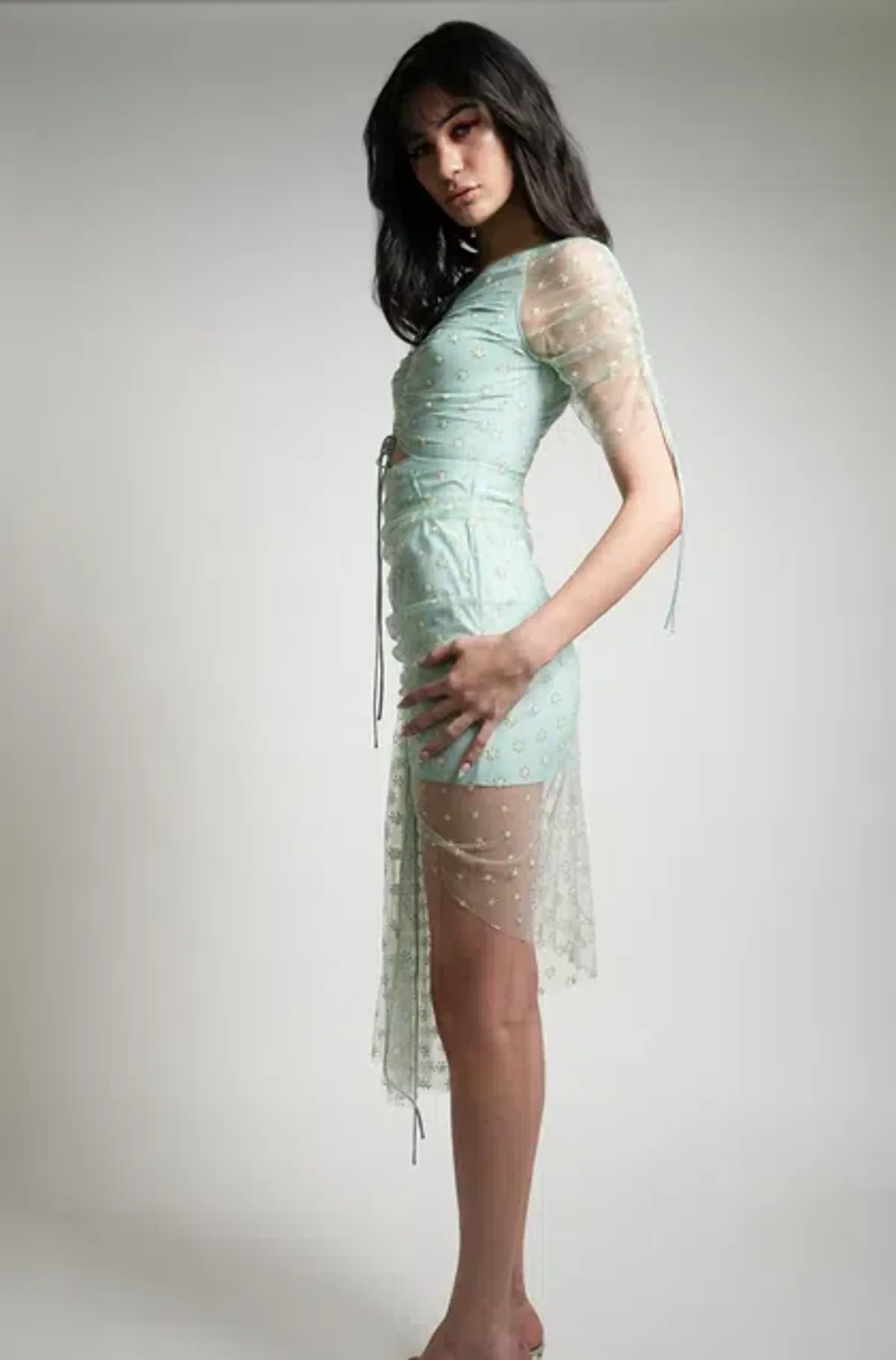 Alice McCall Stardust Midi Dusty Peppermint Dress Size AU 8 - Image 2