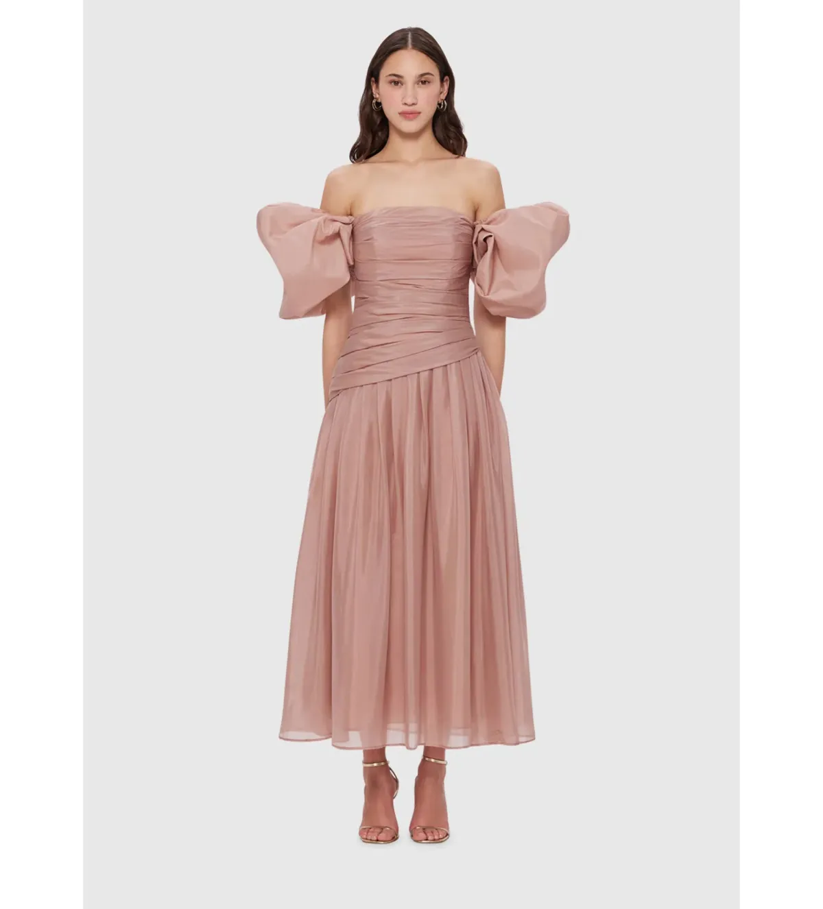Leo Lin Lydia Puff Sleeve Midi Dress Size 10 - Image 1