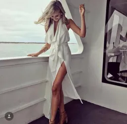 MISHA Lorena Dress White Size 6/XS  for rent on The Volte - image 3