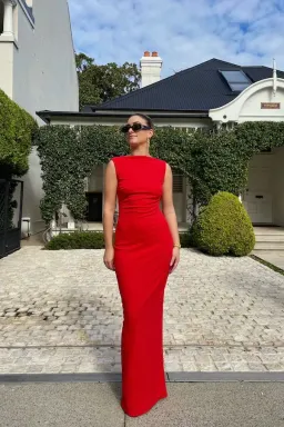 Effie Kats Verona Maxi Gown Cherry Red Size AU 8 for rent on The Volte - image 1