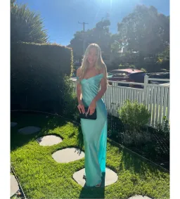 Natalie Rolt Bridget Gown in Turquoise Size 8 for rent on The Volte - image 3