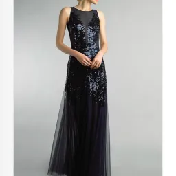Bariano Mesh Sequin Gown Black Size 10 for rent on The Volte - image 1