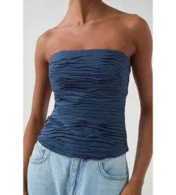 Aje Sunbeam Ruched Bustier Top Slate Size AU 10 for rent on The Volte - image 1