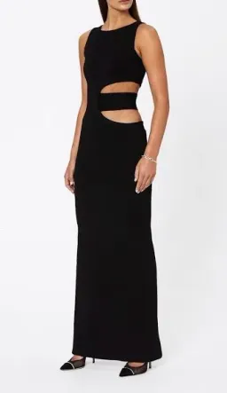 Scanlan Theodore Crepe Knit Gown Maxi Black Size AU 8 for rent on The Volte - image 2
