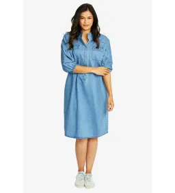 Ping Pong Woodstock Knee-Length Dress Chambray Size AU 16 for rent on The Volte - image 1