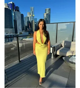 Deconduarte Elin Maxi Gown in Lemon Size S / AU8 for rent on The Volte - image 1