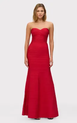 Herve Leger Sara Maxi Dress Lipstick Red Size L / AU 12 for rent on The Volte - image 6