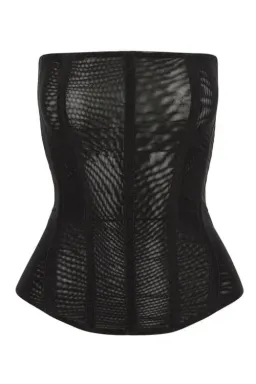 Leau Muse Mesh Corset Top in Black Size M/AU10 for rent on The Volte - image 3