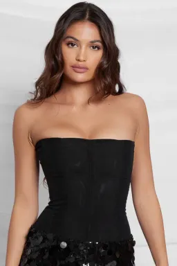 Leau Muse Mesh Corset Top in Black Size M/AU10 for rent on The Volte - image 2