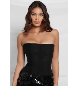 Leau Muse Mesh Corset Top in Black Size L/AU12 for rent on The Volte - image 1