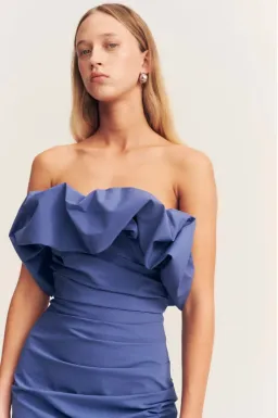 Shona Joy Campbell Strapless Bubble Maxi Dress Wave Blue Size AU 12 for rent on The Volte - image 2
