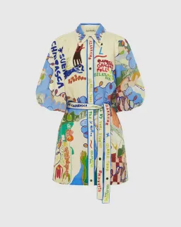 Alemais Nadia Mini Shirtdress Print Size AU 6 for rent on The Volte - image 6