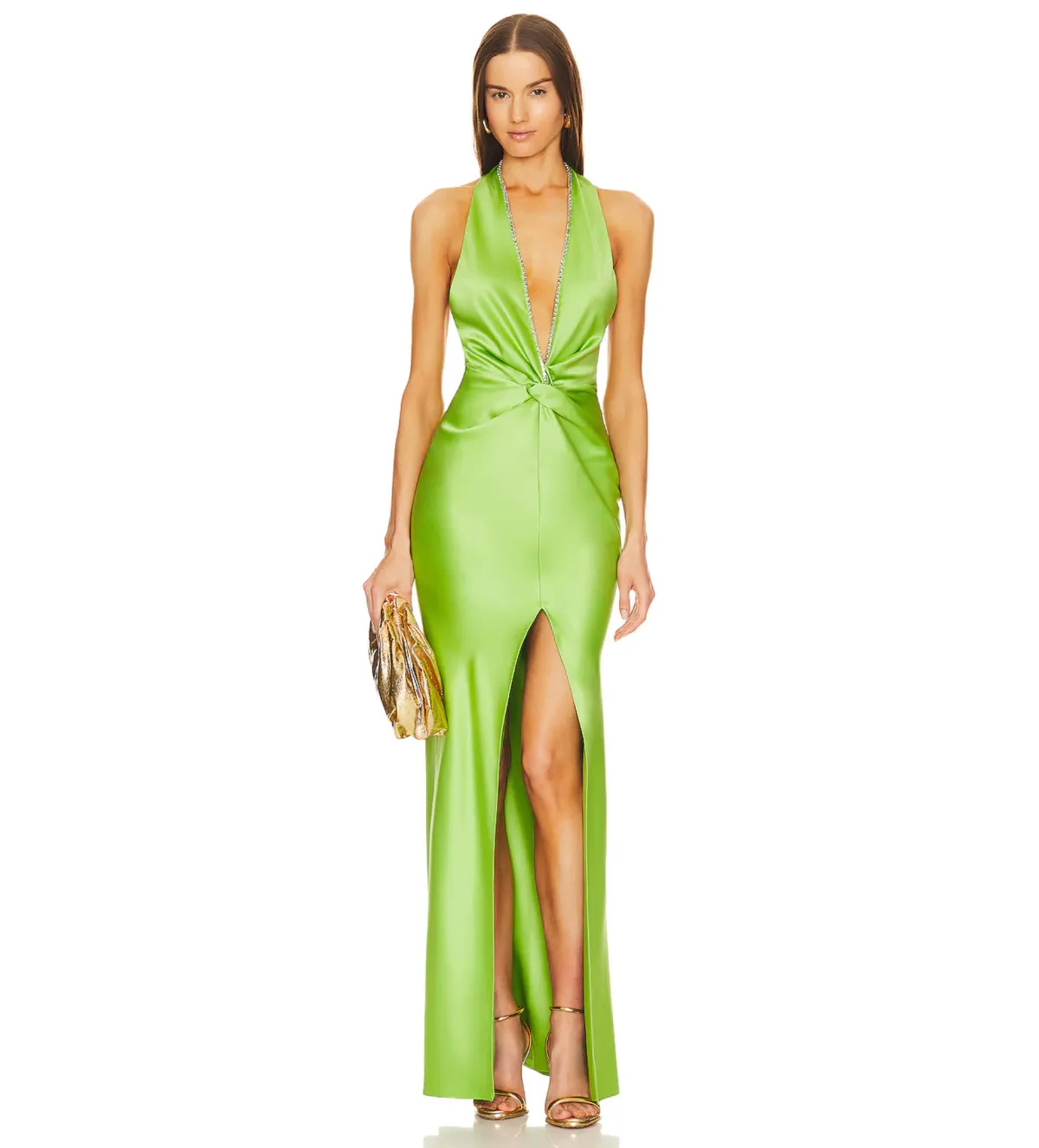Khanums X Revolve Halter Gown in Pear Green Size M / AU 10 - Image 1