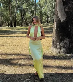 Amaia The Label Piper Dress Melon Green XS  for rent on The Volte - image 2