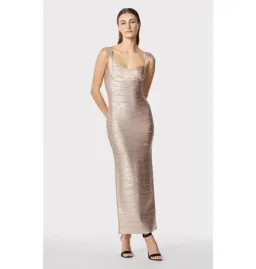 Herve Leger Sweetheart Gown Rose Gold Size S / AU 8 for rent on The Volte - image 1
