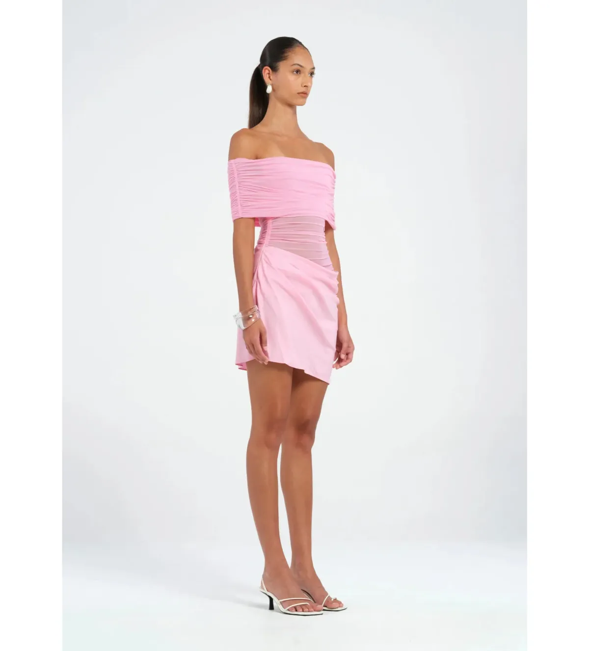 Benni Nico Off-Shoulder Mini Dress Bubblegum Pink Size 6 - Image 2