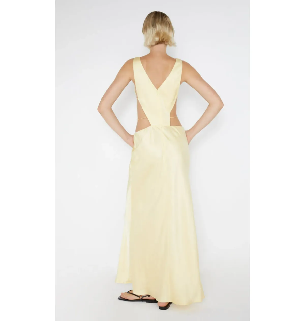 Bec & Bridge Agathe Diamond Dress Butter Yellow Size AU 8 - Image 2