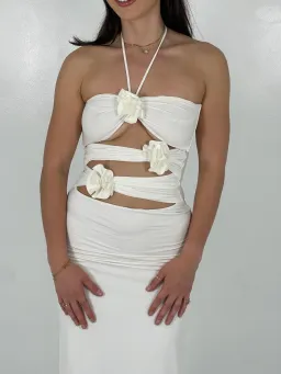 Maygel Coronel White Veranera Midi Dress One Size for rent on The Volte - image 2